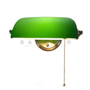 lampe murale vintage vert abatjour verre tirette métal brillant industrielle chambre salon