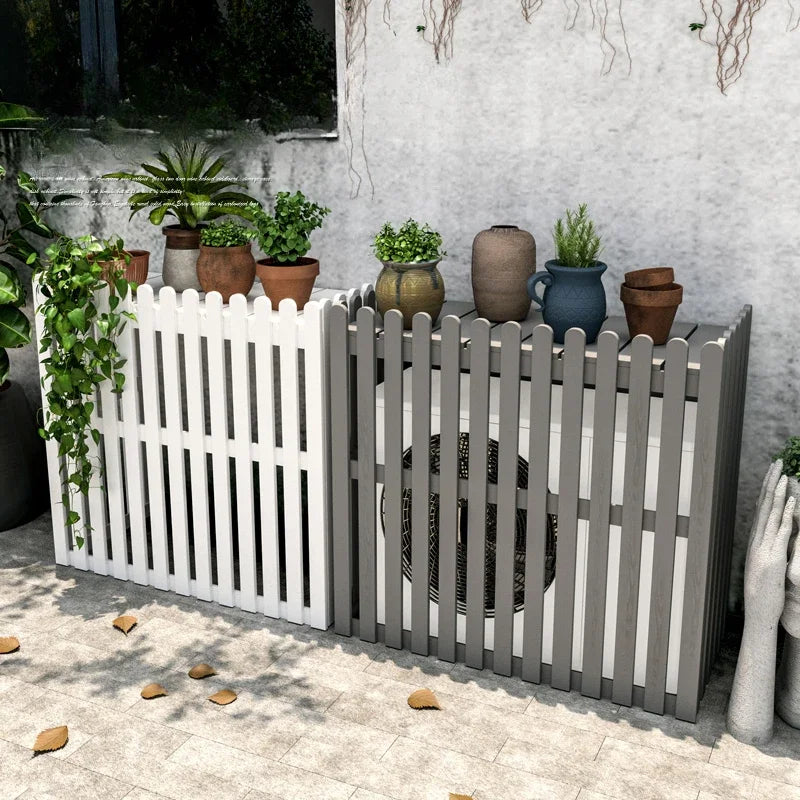 clôture murale bois naturel moderne balcon extérieur support pots fleurs anti corrosion unique