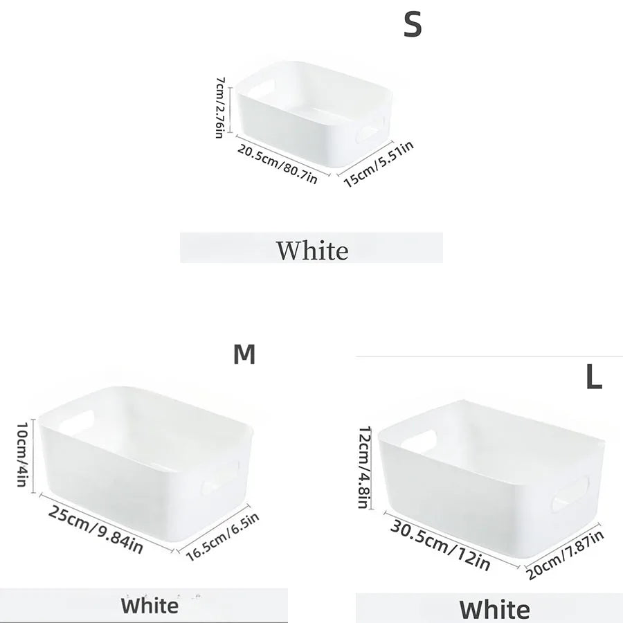 boîte rangement blanc moderne poignées réutilisable matériau abs multifonction
