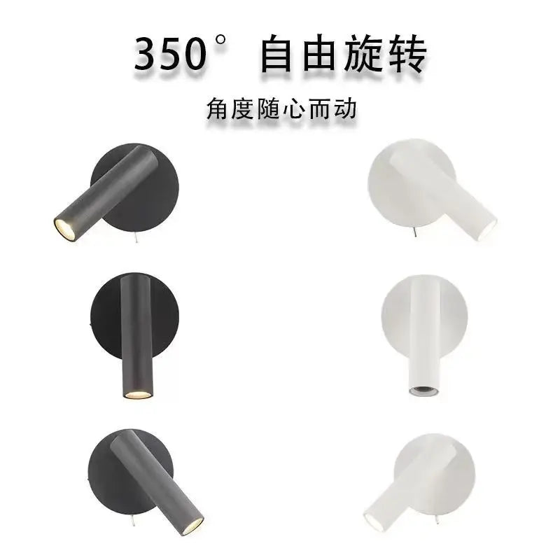lampes murales modernes orientables led noir blanc chambre salon