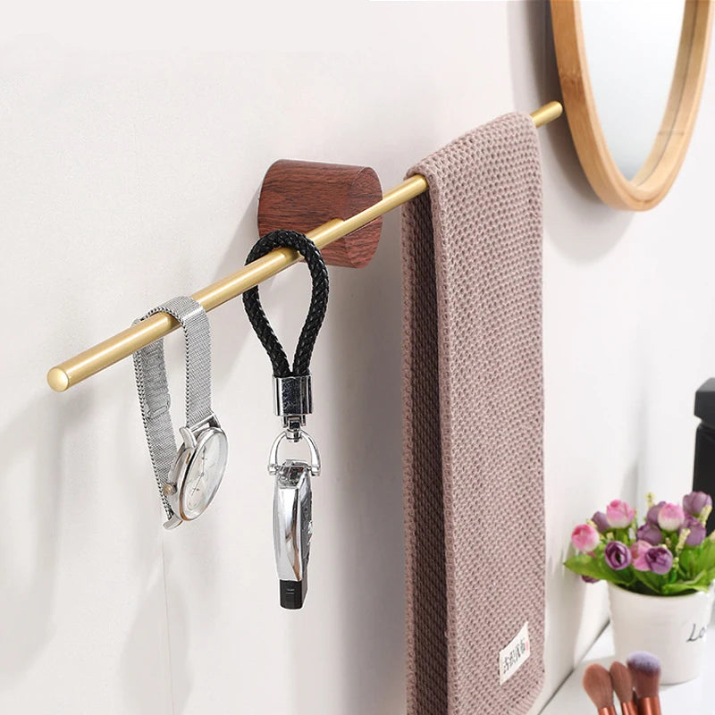 porte serviettes mural aluminium noir doré moderne minimaliste serviette brosse dents