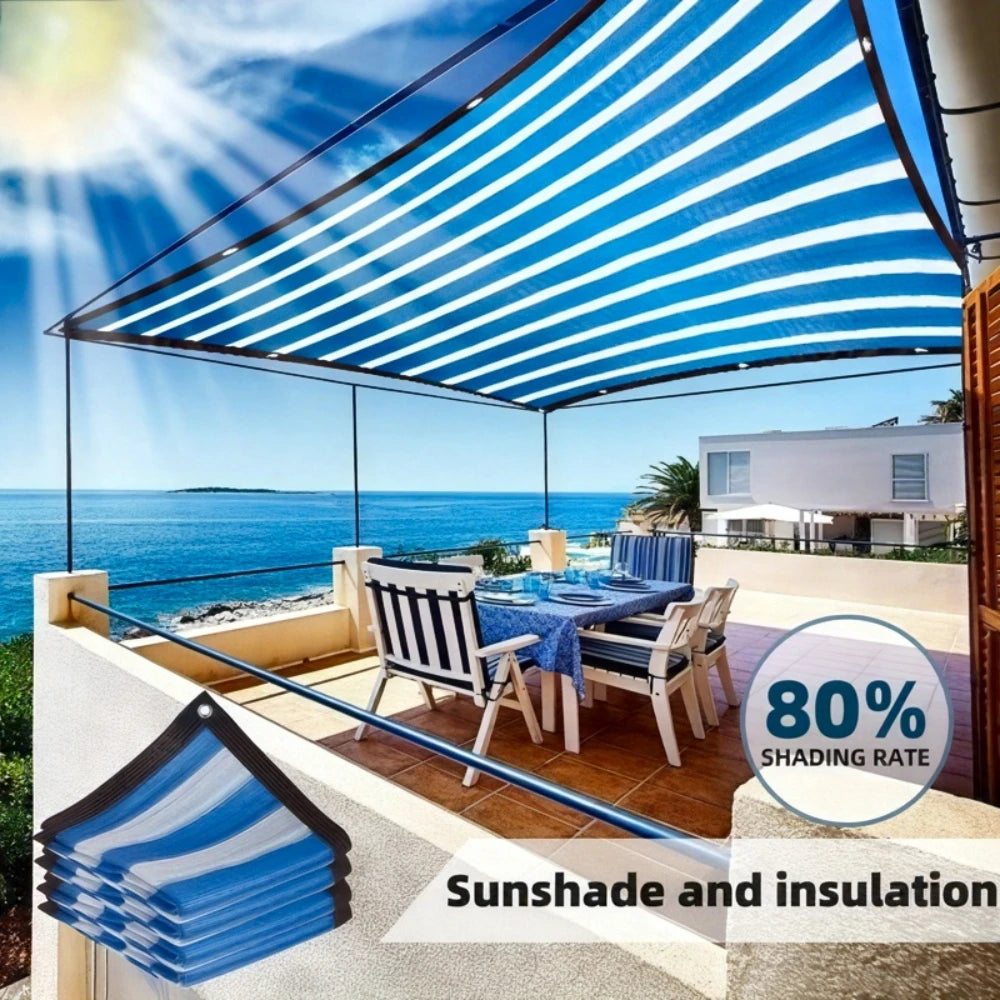 rideau soleil bleu blanc rayures moderne clips 2x2 3x3 4x4 2x3 3x4 4x5 opacité