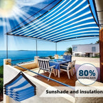 rideau soleil bleu blanc rayures moderne clips 2x2 3x3 4x4 2x3 3x4 4x5 opacité