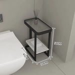 table salle bain moderne métal blanc texture grille gris marbre
