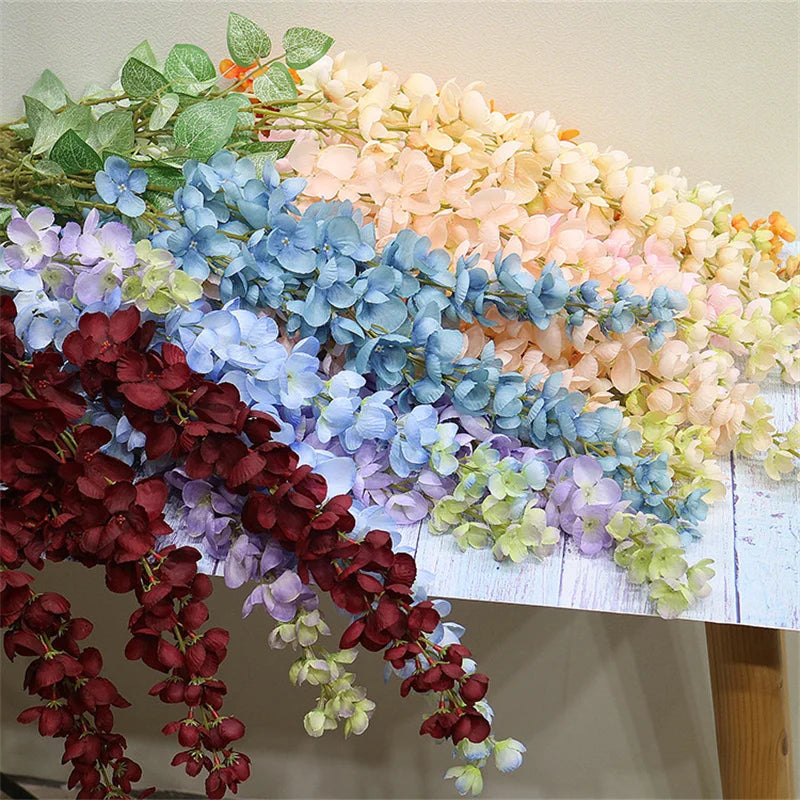 guirlande fleurs artificielles modernes rose bleu blanc intérieur décoration mariage anniversaire baby shower