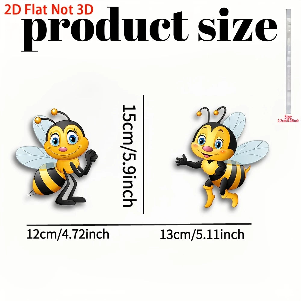 décoration murale 2d abeilles autocollants jaune noir blanc patio jardin