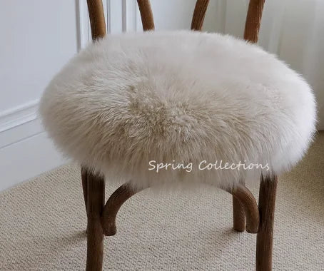 coussin chaise rond laine mouton fourrure épaisse doux confortable siège moderne