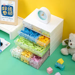 boîtes rangement jouets blanc transparent modernes réutilisables respectueux environnement cosmétiques articles divers poignées noires