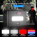 lampe frontale led rechargeable puissante modes luminosité variés couleurs noires rouges vertes bandeau élastique