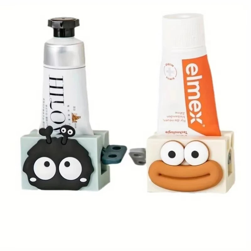 distributeur dentifrice moderne personnages animaux blanc gris rose