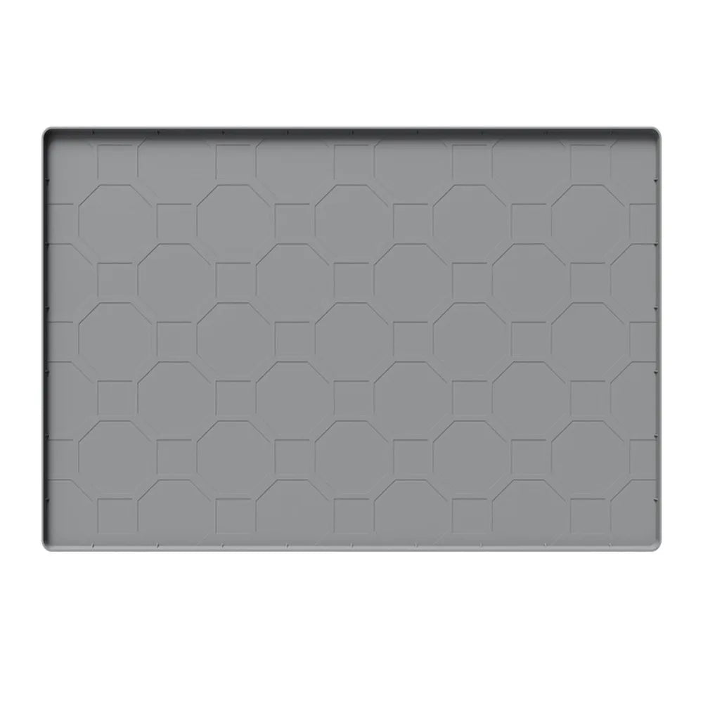tapis toilette chat gris hexagones moderne imperméable daim easy clean 71x55cm