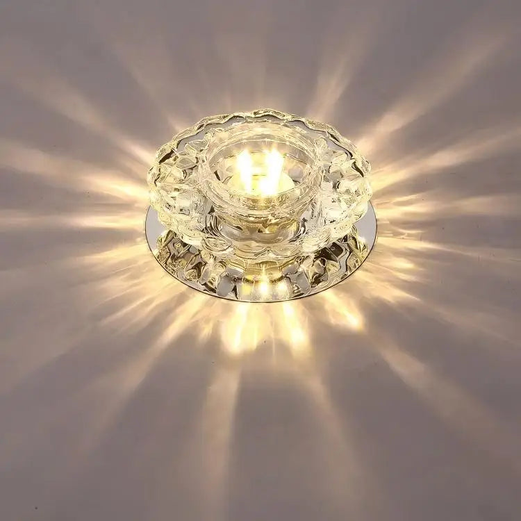 Spot LED moderne cristal transparent clips fixationacier inoxydable led