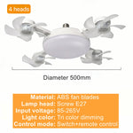 ventilateur plafonnier led lampe pales télécommande blanc moderne minimaliste contemporain