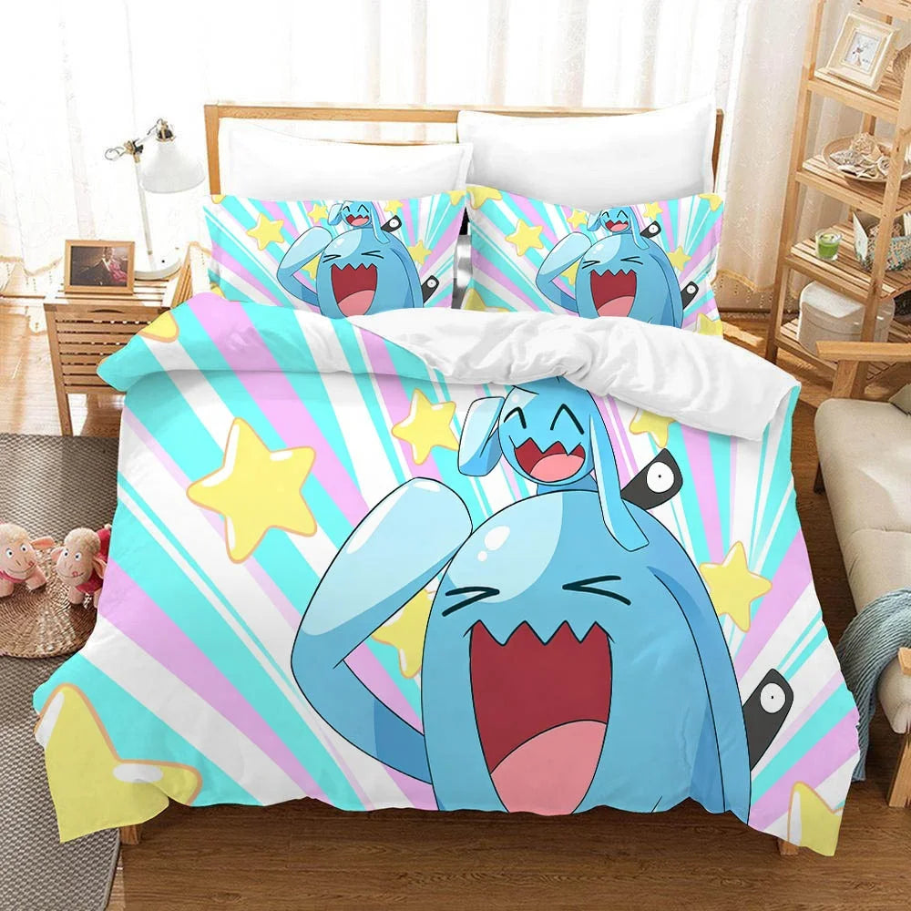 Ensemble de literie Pokemon bleu marine pour garçon