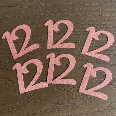 décorations table fête numérotées deux paillettes rose cuivré calligraphie festive pack fifty fourcm