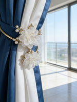 rideaux polonais moderne anneaux métal doré fleurs élégants accessoires fenêtres