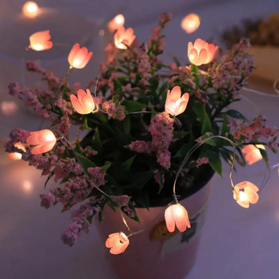 Guirlande lumineuse tulipe 20 LED blanc chaud