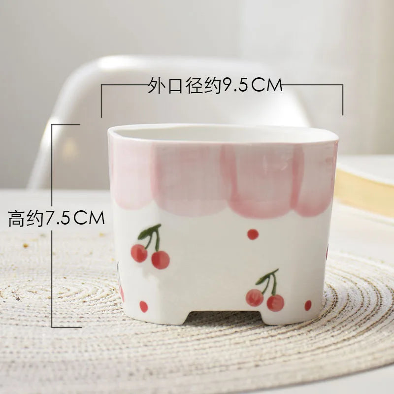 pots céramique porcelaine moderne rose blanc fleurs succulentes décoration plantes vertes ornement maison