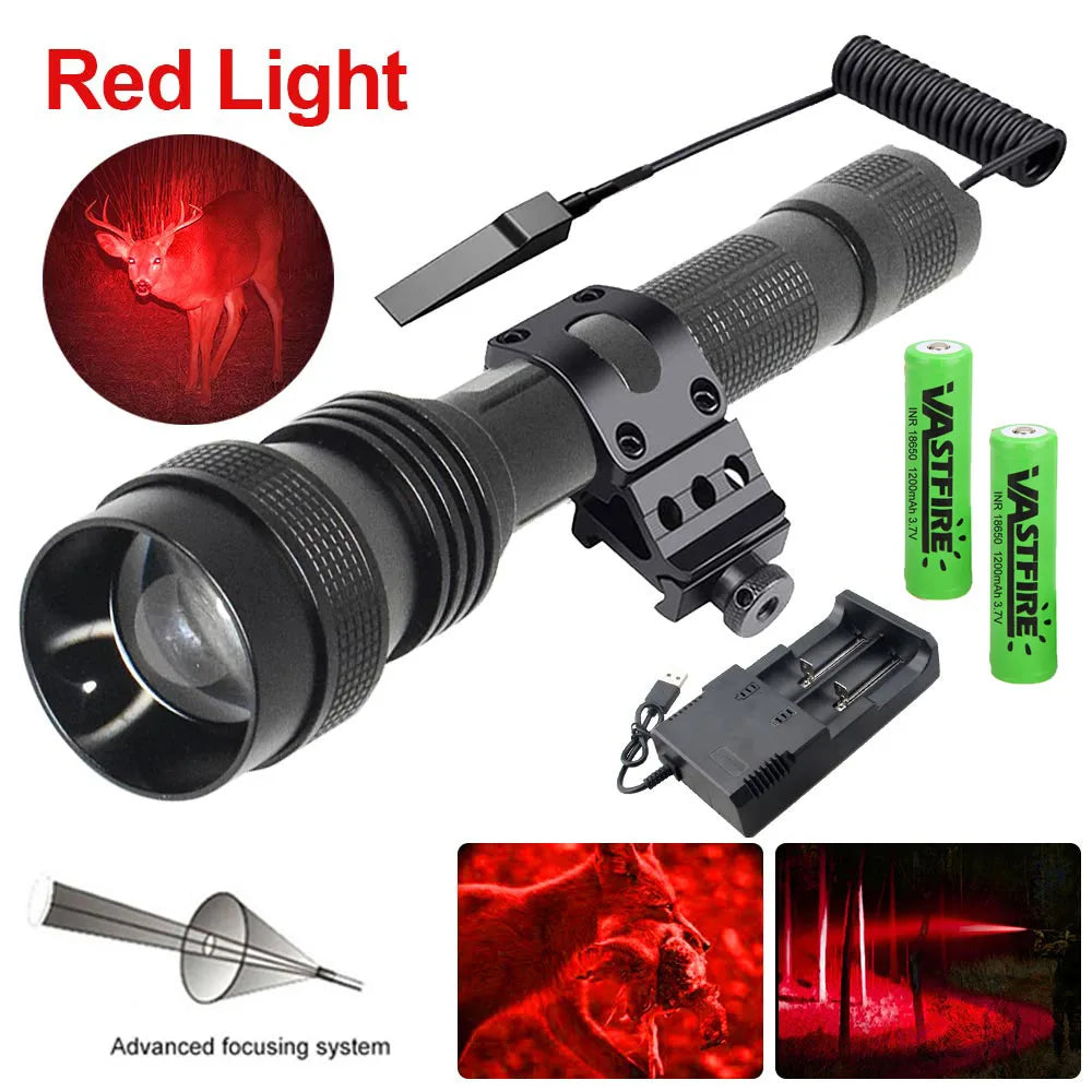 lampe torche led rechargeable 10w noir texturé moderne clip batteries aa camping chasse pêche