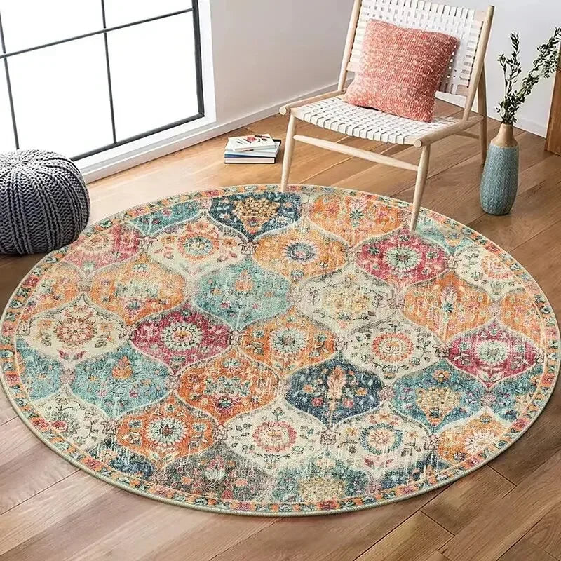 tapis sol boho mandala motif géométrique vintage intérieur salon chambre maison décoration coloré
