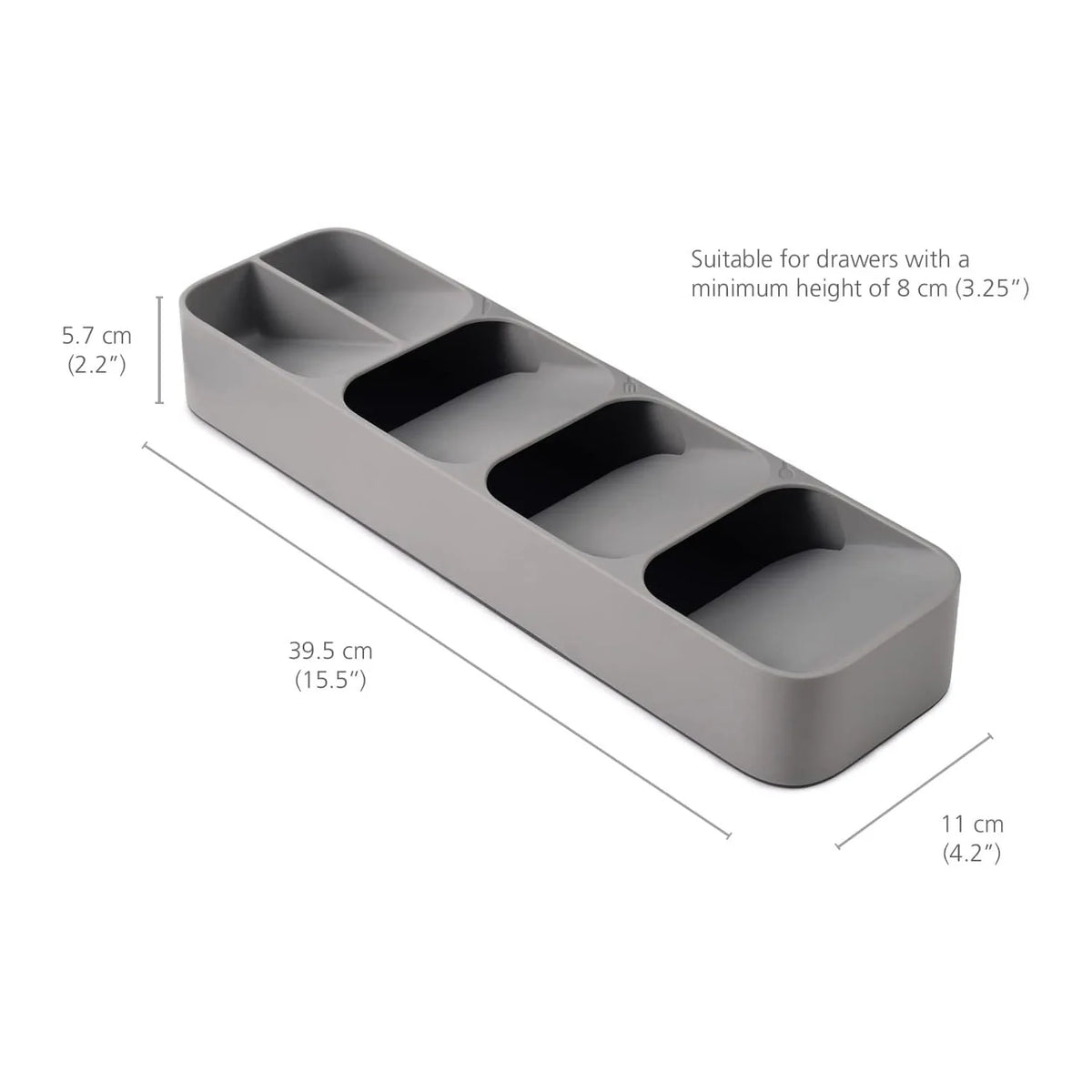 organisateur couverts gris moderne rangement vaisselle fourchettes cuillères couteaux respectueux environnement plat lisse