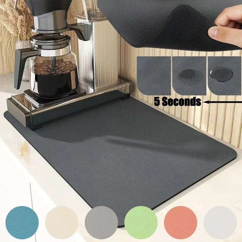 tapis cuisine noir moderne absorbant séchage vaisselle rectangulaire tissé antidérapant plan travail