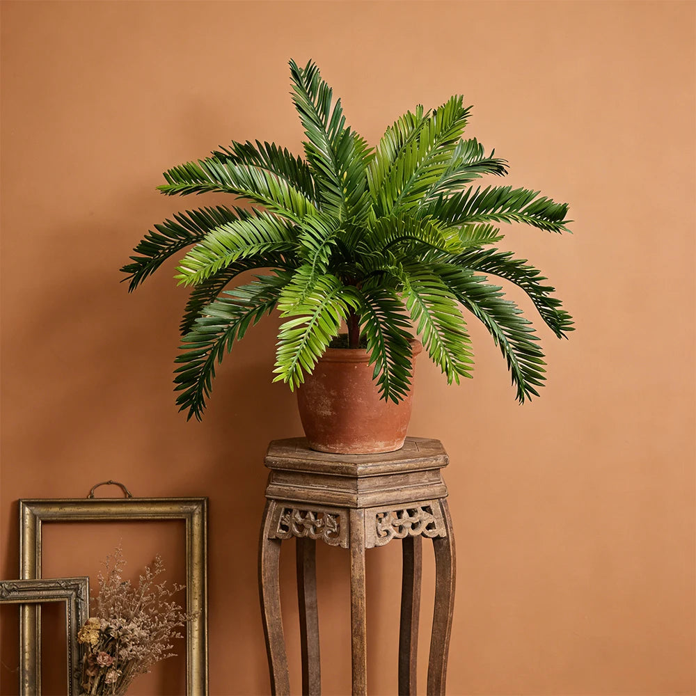 décoration intérieure plante artificielle arbuste feuilles vertes pot imitation végétal tropical maison