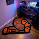 tapis dessin animé singe marron orange noir moderne chambre salon doux polyester