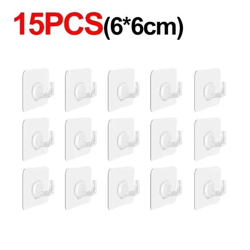 crochet mural adhésif transparent moderne support charge lourde cuisine salle bains organizer auto fixataire