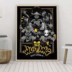 affiche autoadhésive moderne graphique pop art bar maison salonOpaque Noir Jaune Blanc Collage Texte