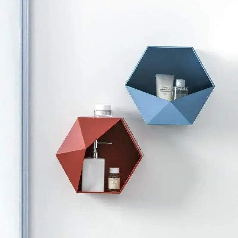 Étagère murale hexagonale jaune clair avec livre