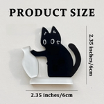 aimants réfrigérateur chat moustaches dessin animé vase noir blanc ornement collection autocollant