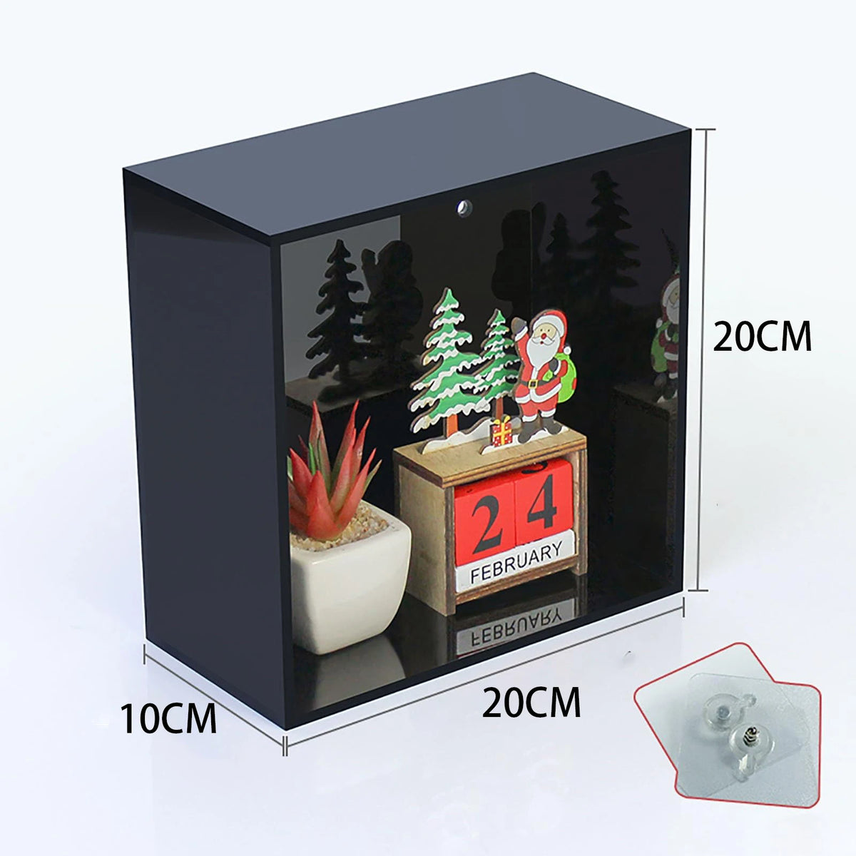 étagère murale cube transparent acrylique décoration plantes photos salon moderne intérieur