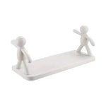 support mural blanc minimaliste figurines personnes rangement cuisine toilette adhésif respectueux environnement unique