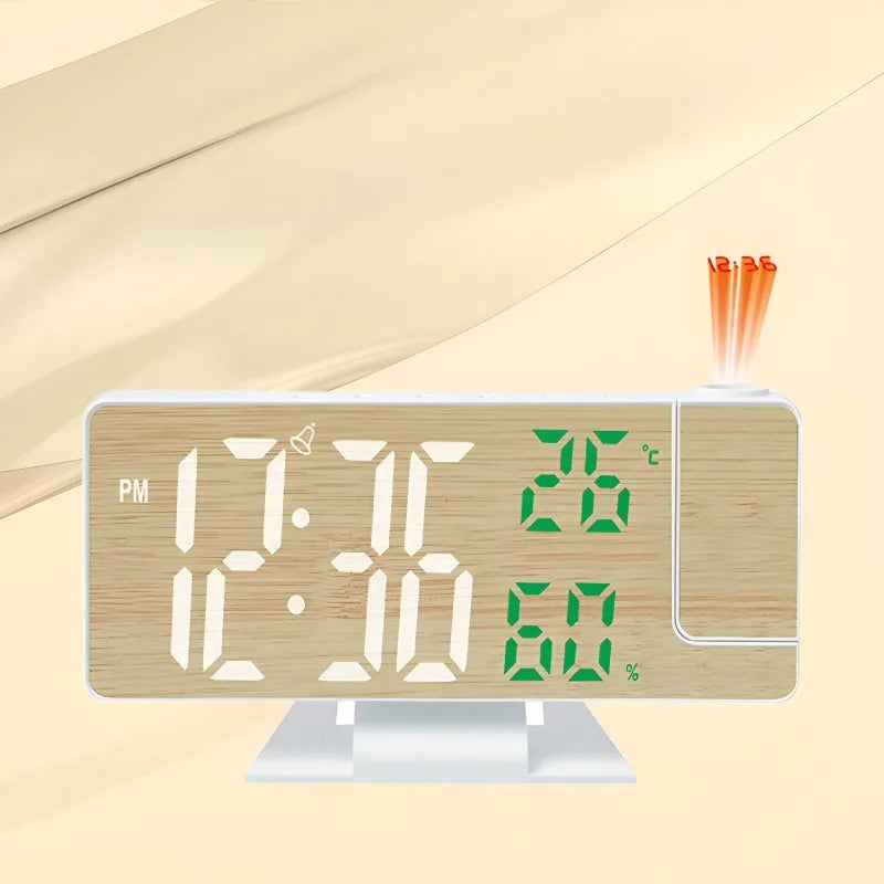 projecteur horloge multifonctionnelle bois naturel blanc mat vert mat minimaliste support table
