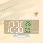 projecteur horloge multifonctionnelle bois naturel blanc mat vert mat minimaliste support table