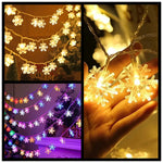 guirlande lumineuse flocons neige blanc multicolore clips festif anniversaire noel mariage valentin