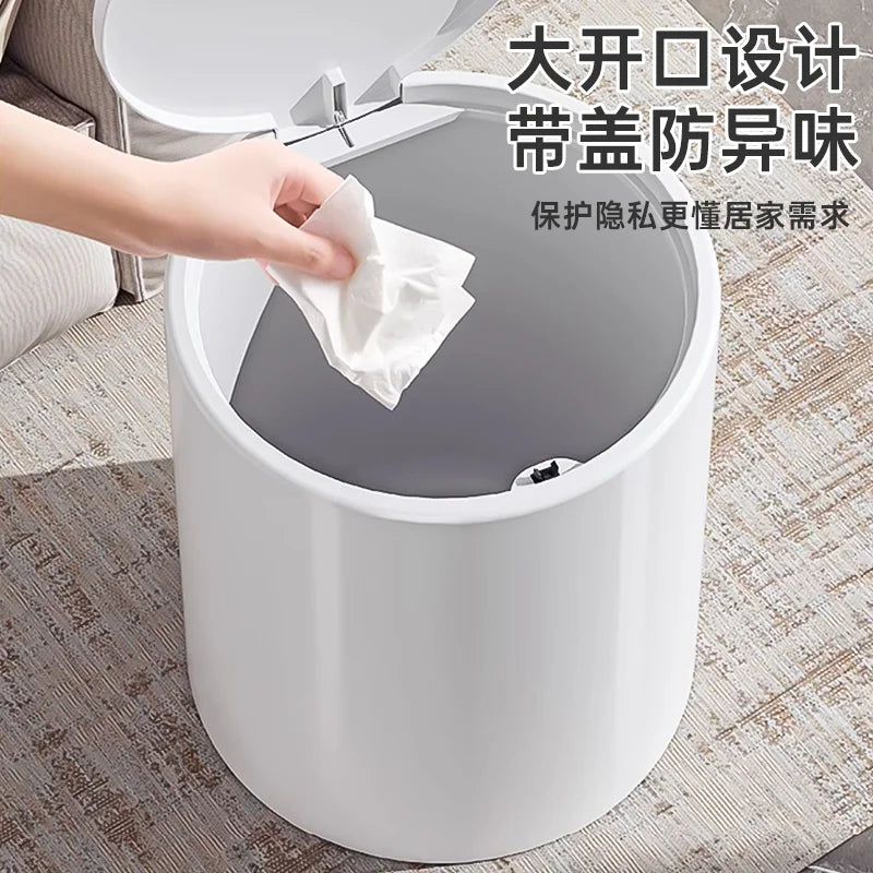 poubelle salle bain anti odeur pédale rose blanche moderne minimaliste plastique respectueux environnement