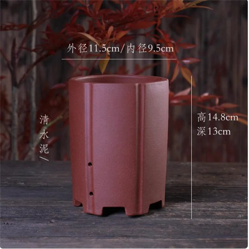 Cache pot céramique moderne rouge beige noir texture granulée fleur plante verteintérieur decoration