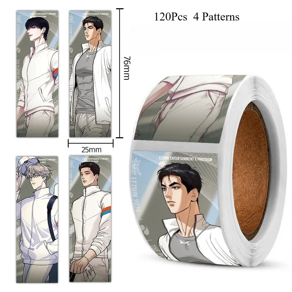 autocollants dessin animé portraits poses personnage blanc gris bleu noir téléphone portable