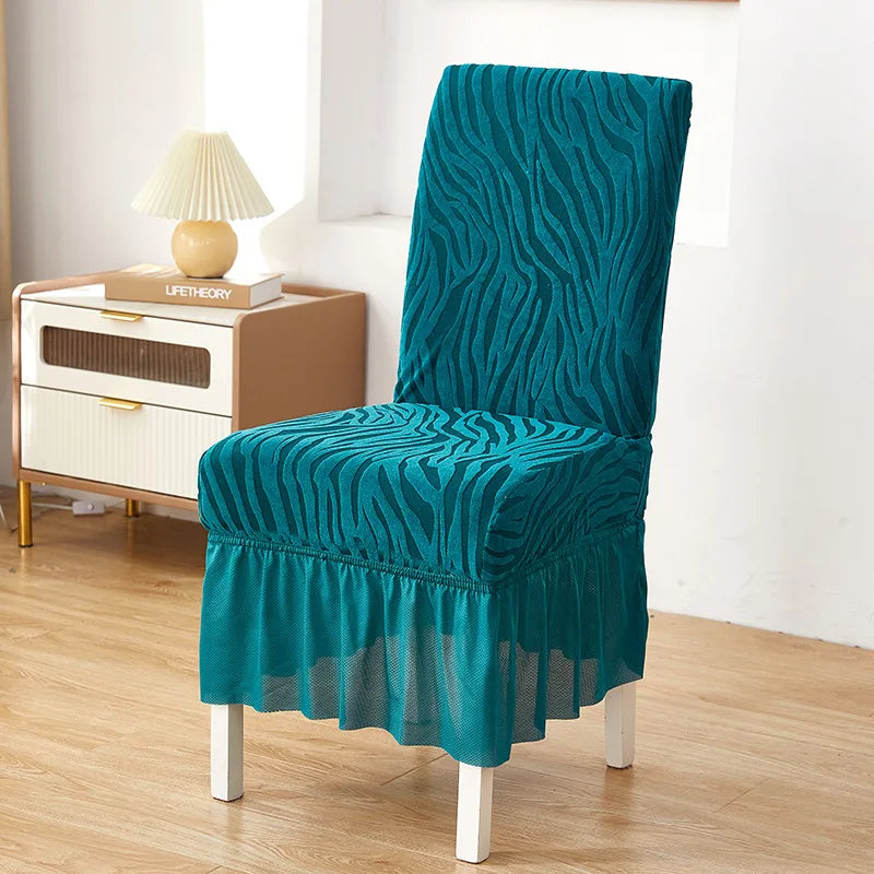 housse chaise moderne imprimé feuilles élastique décoration salon salle manger maison
