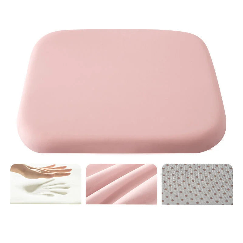 coussin mémoire forme 40x40cm bleu pastel texture rugueuse lavable minimaliste