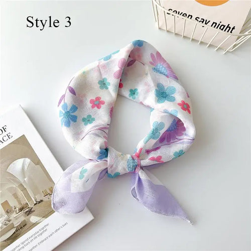 foulard carré femme coton lin motif fleurs multicolore bandana léger accessoire mode été printemps