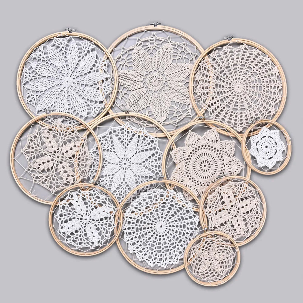 décoration murale dreamcatcher dentelle bohème motifs floraux suspension artisanale chambre mariage