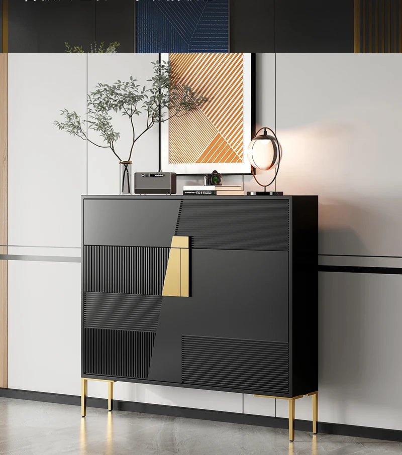 rangement chaussures moderne meuble bois blanc noir or adjustable storage organizer cabinet tipping bucket