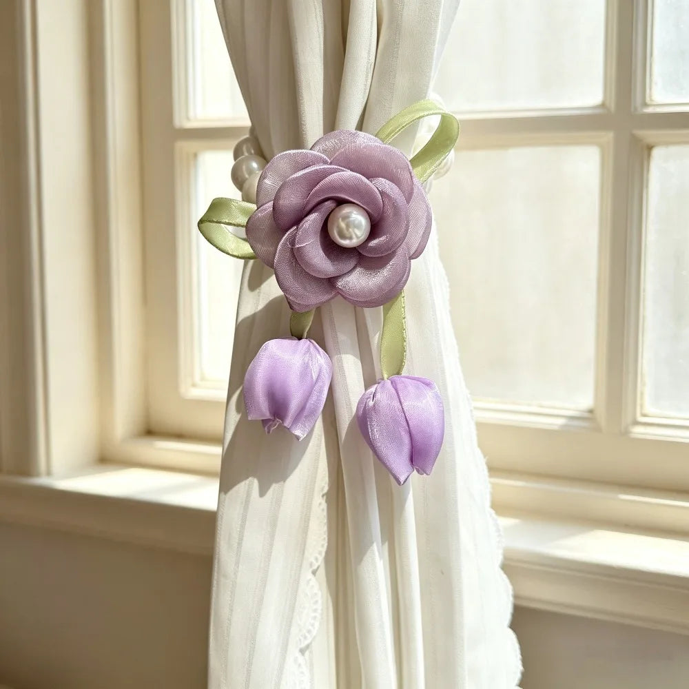 accessoires fenetre fleurs bleu rose noir blanc vert decoratif romantique adhésif polyesters