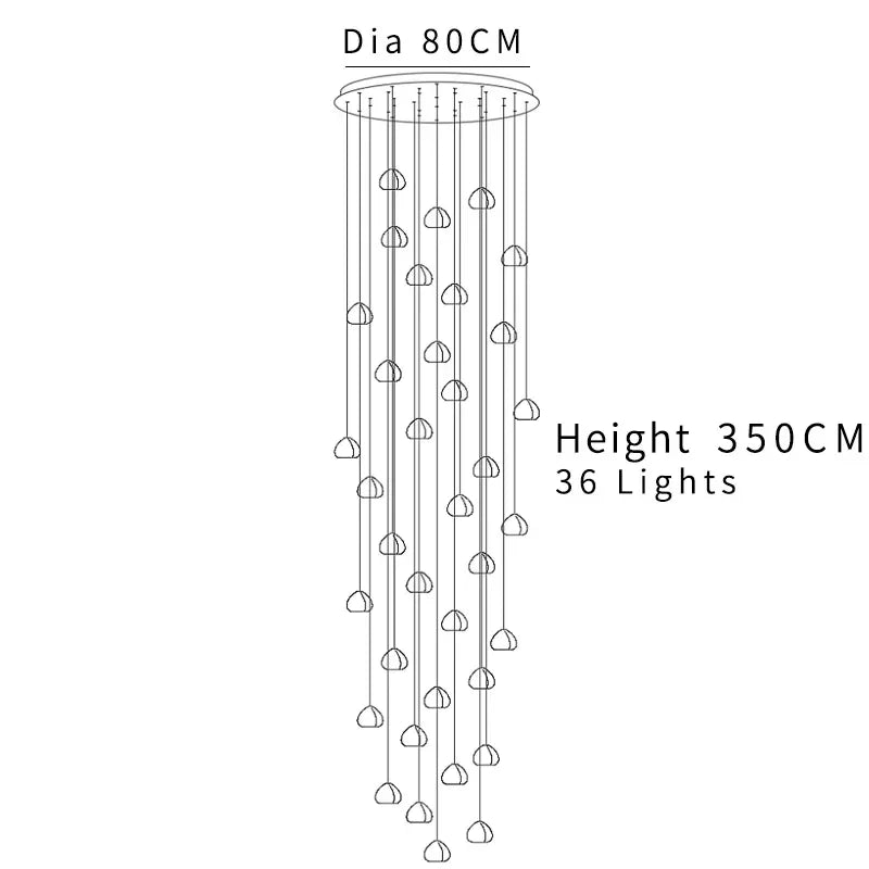 suspension lumineuse moderne transparente cristal ampoules led 200cm haute luminosité