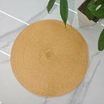 placemats tissés bleu orange moderne assiettes cuillères verres d'eau 38cm résistants antidérapantsDecorationMaison