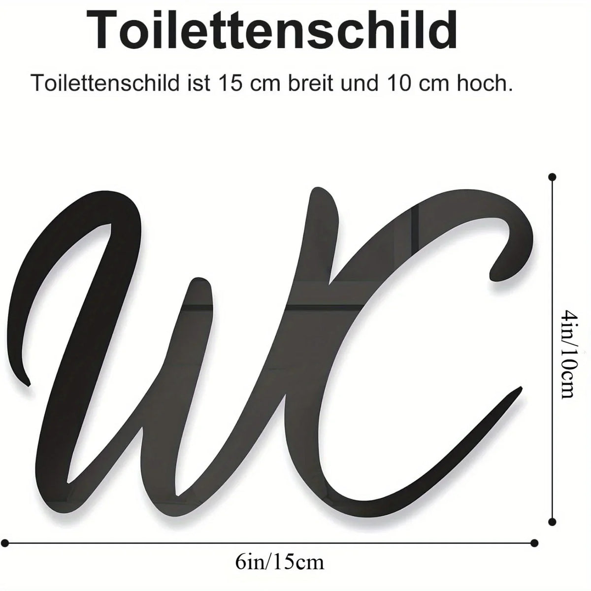 panneau wc adhésif lettres stylisées moderne opacité noir calligraphique set autocollants toilettes