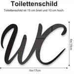 panneau wc adhésif lettres stylisées moderne opacité noir calligraphique set autocollants toilettes